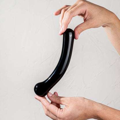 Obsidian Curve Crystal Dildo