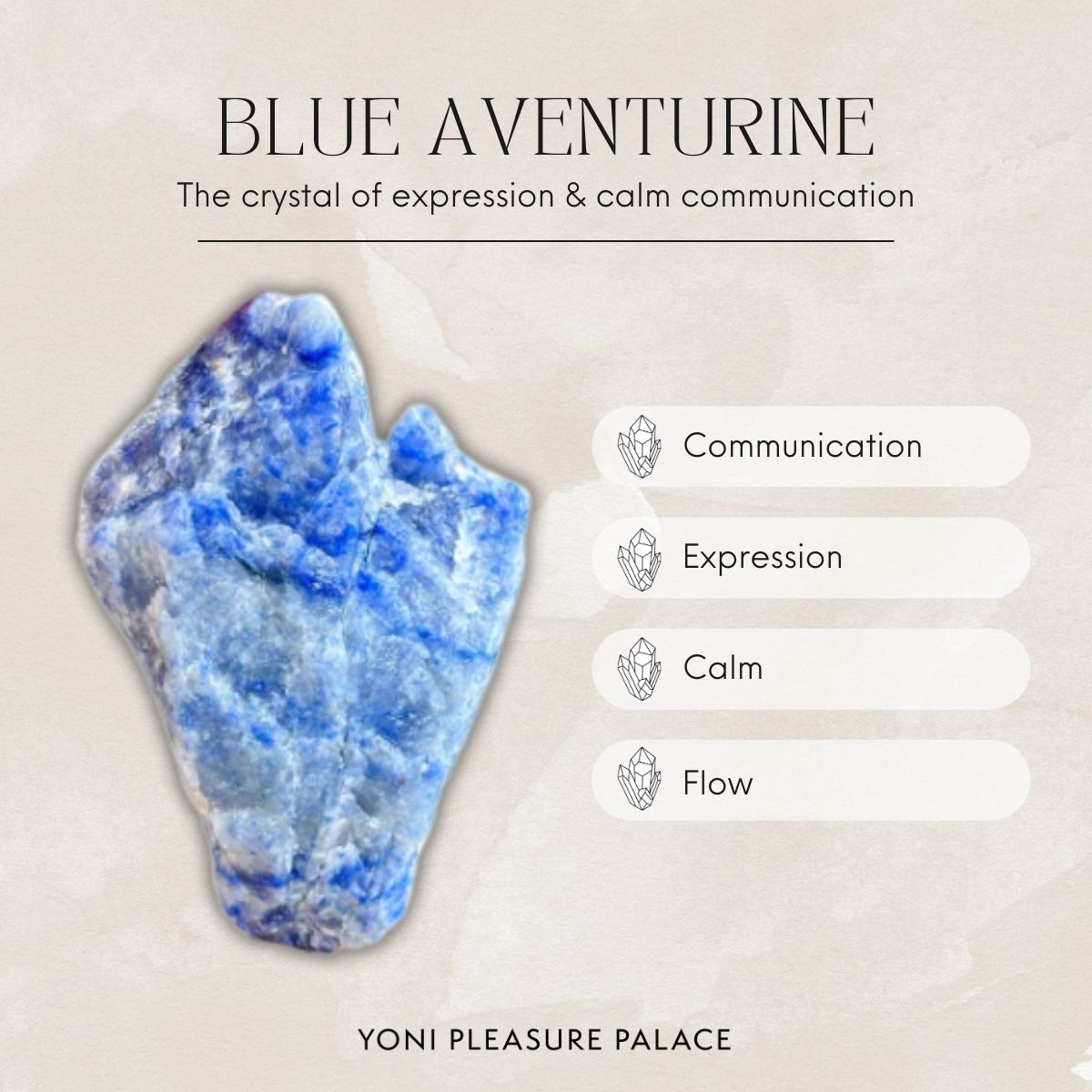 The Blue Aventurine Curve Crystal Dildo