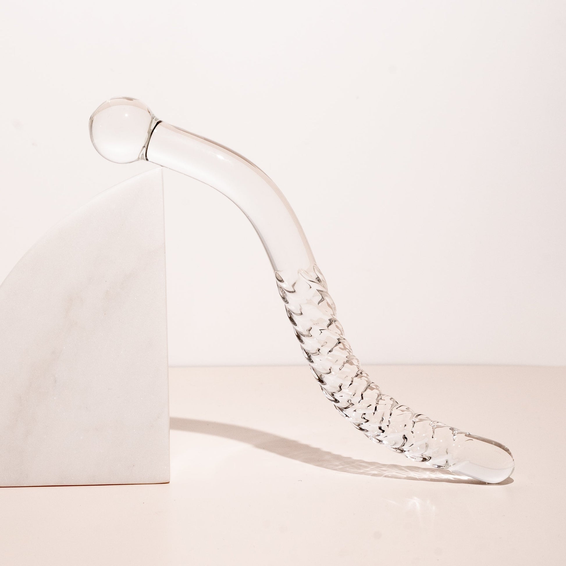Clear cervix serpent pleasure wand 1.0. Glass pleasure wand designed for pelvic dearmouring, massage and self pleasure.