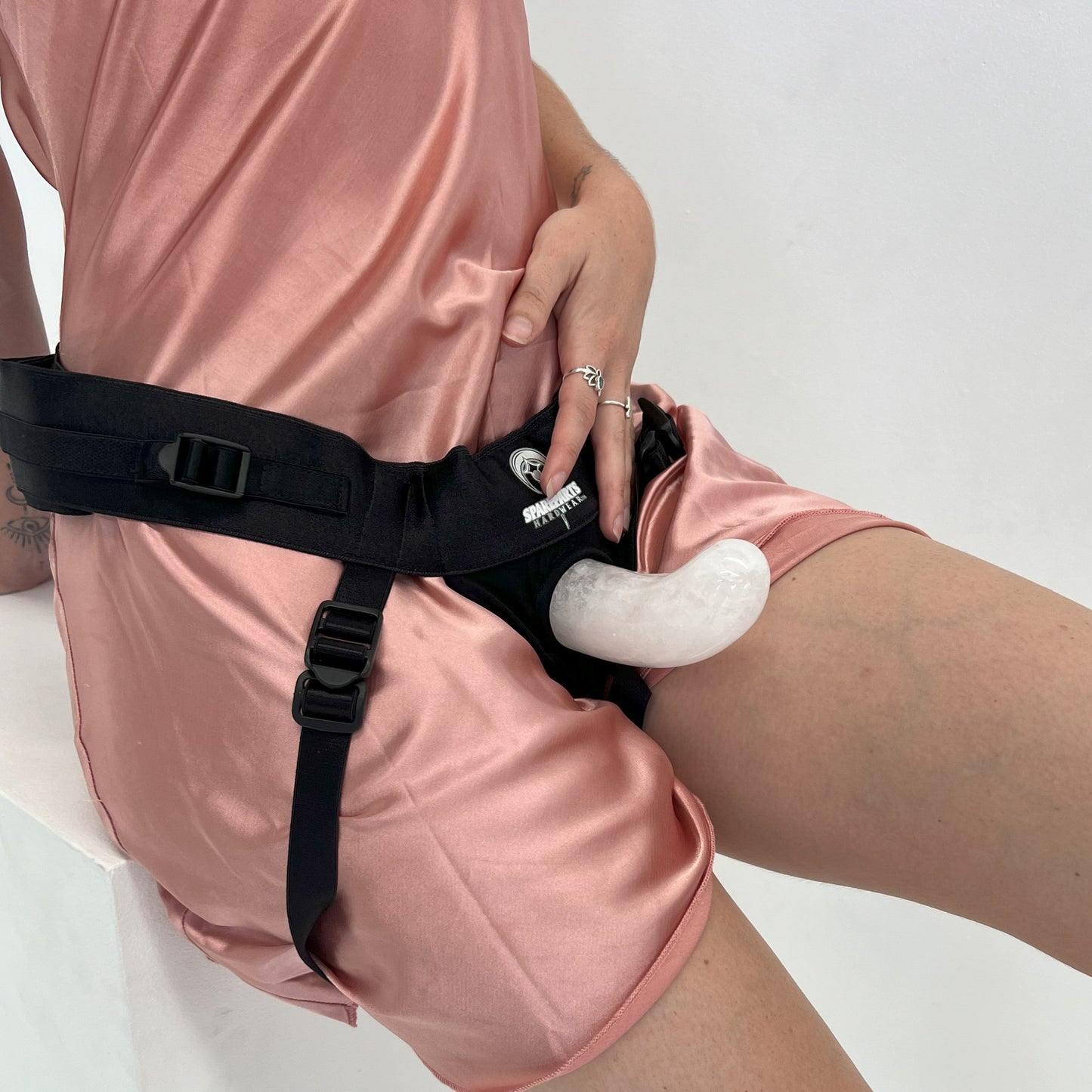 The Peggy - Flat Base Crystal Dildo for Strap On
