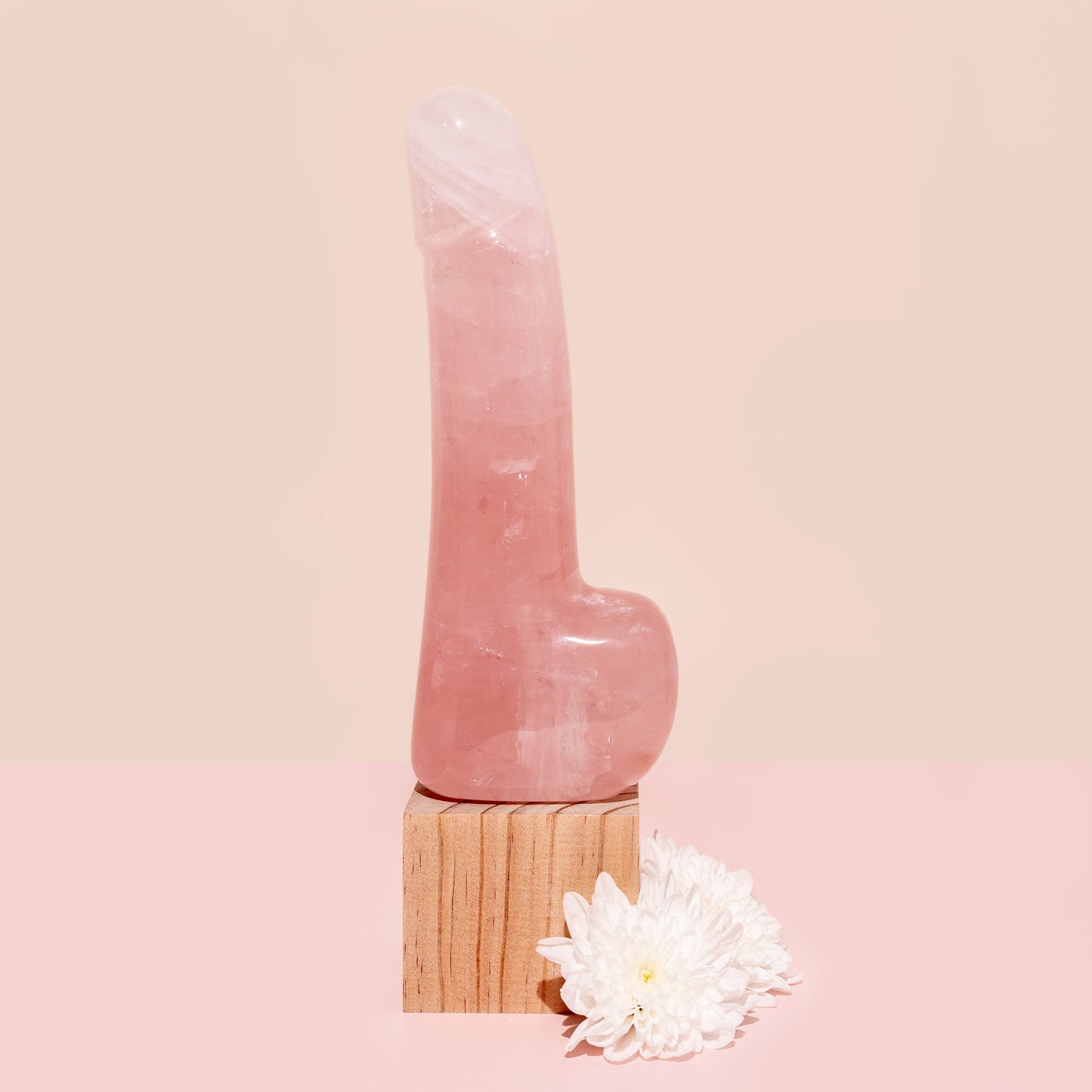 Rose Quartz Crystal Cock Dildo