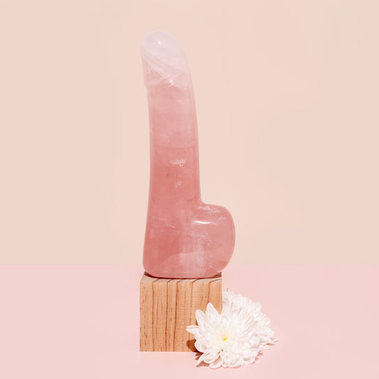 Rose Quartz Crystal Cock Dildo