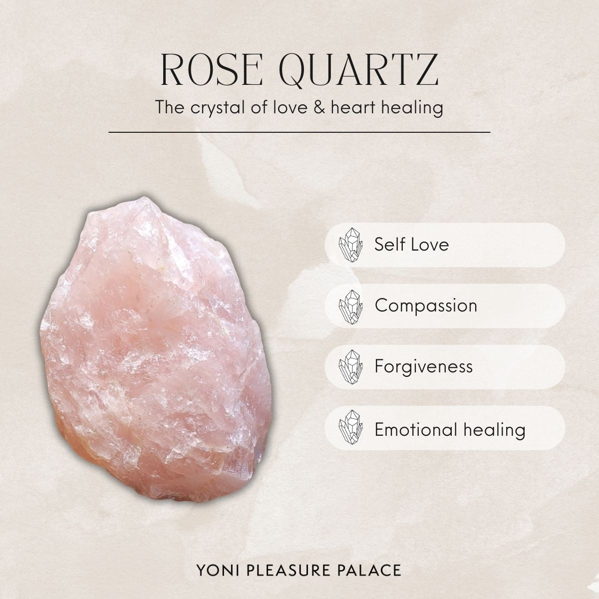 Azalea - Rose Quartz Crystal Wand