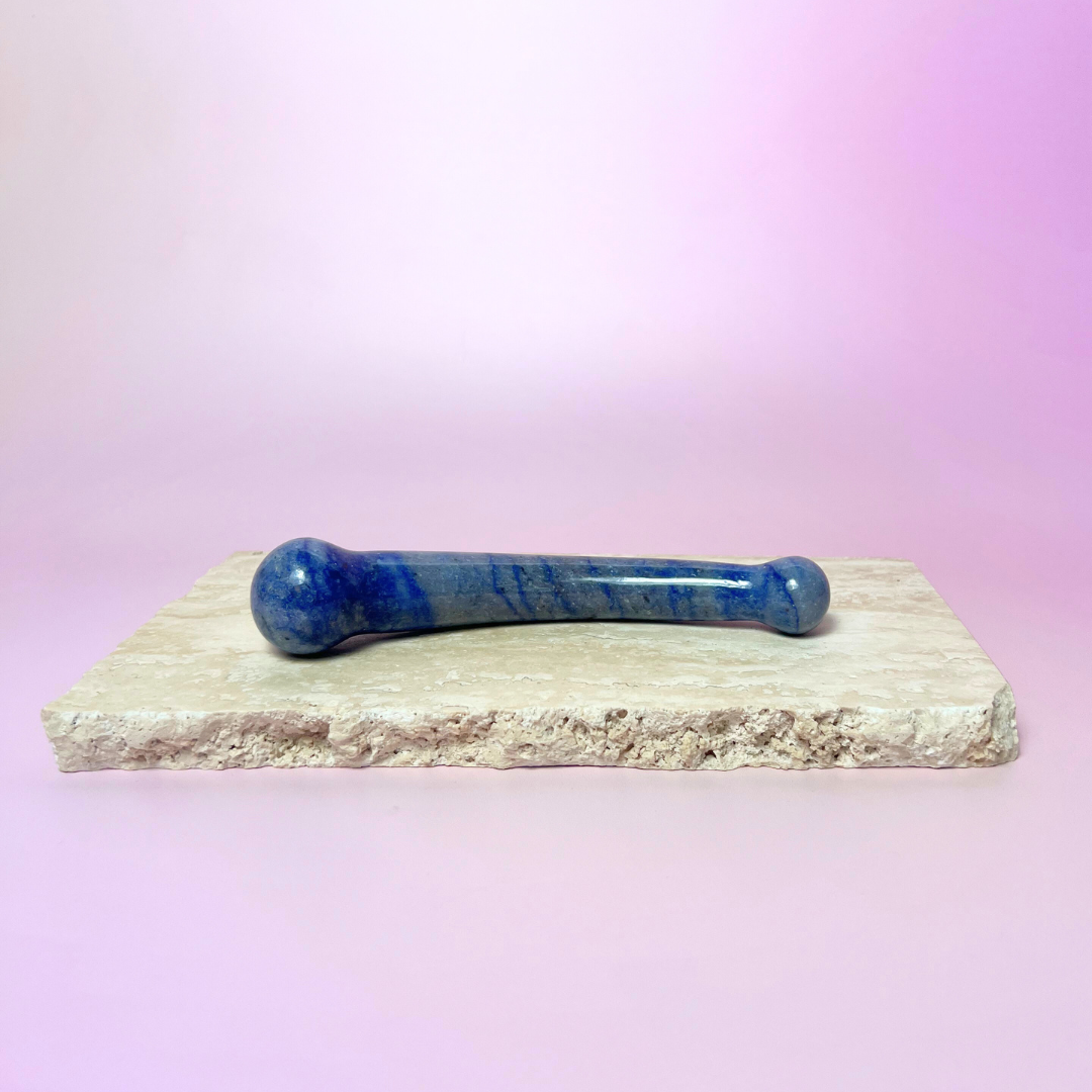 The Blue Aventurine Curve Crystal Dildo