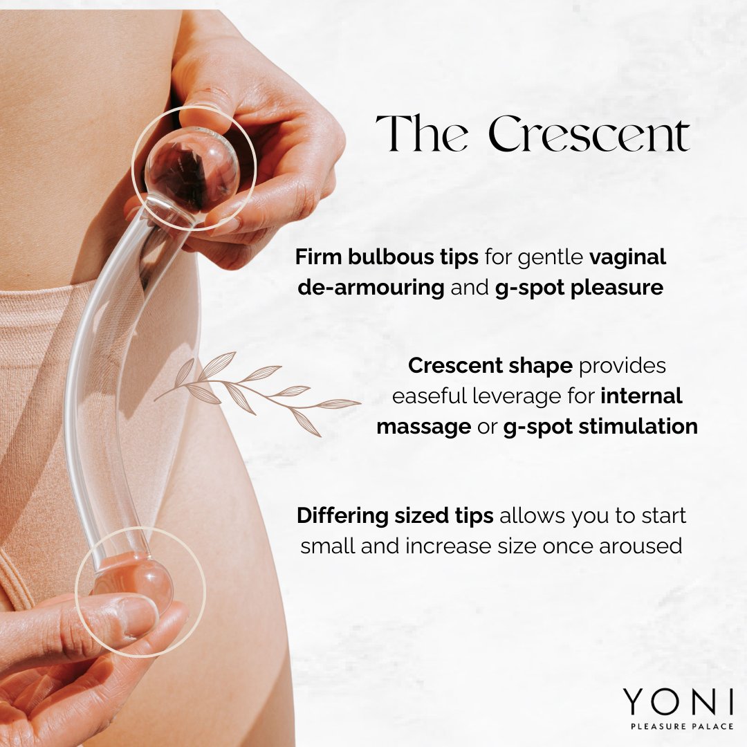 The Crescent Glass Dildo Pleasure Wand