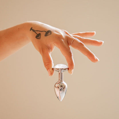 The Lana: Rose Quartz Stainless Steel Butt Plug