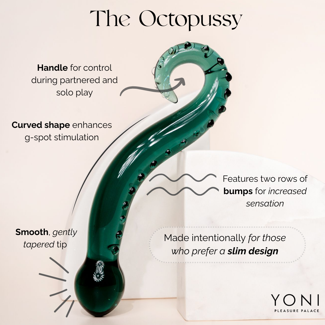 The Octopussy® Glass Dildo Pleasure Wand - Aqua Traditional