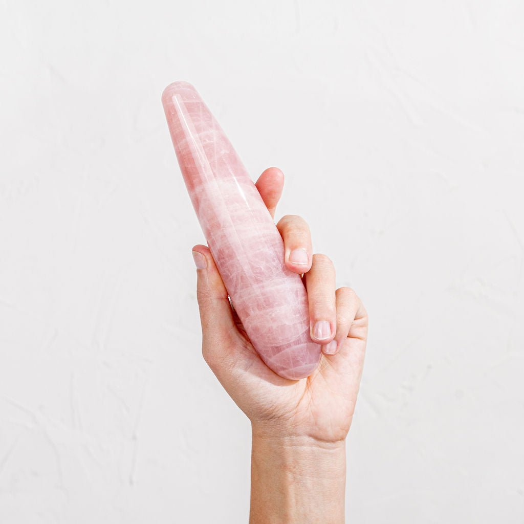 The Rosie - Rose Quartz Crystal Dildo