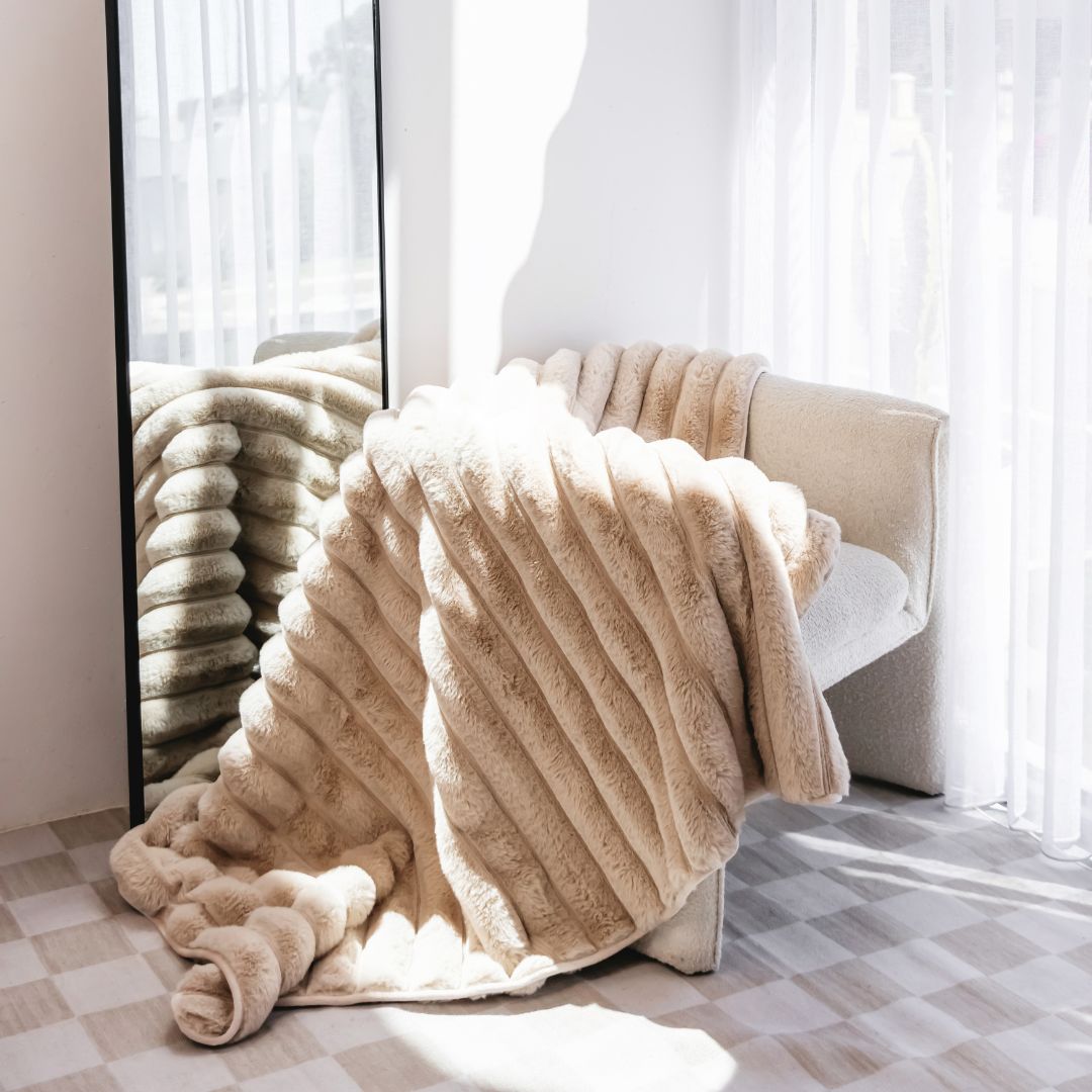 Ribbed Splash Blanket™- Beige