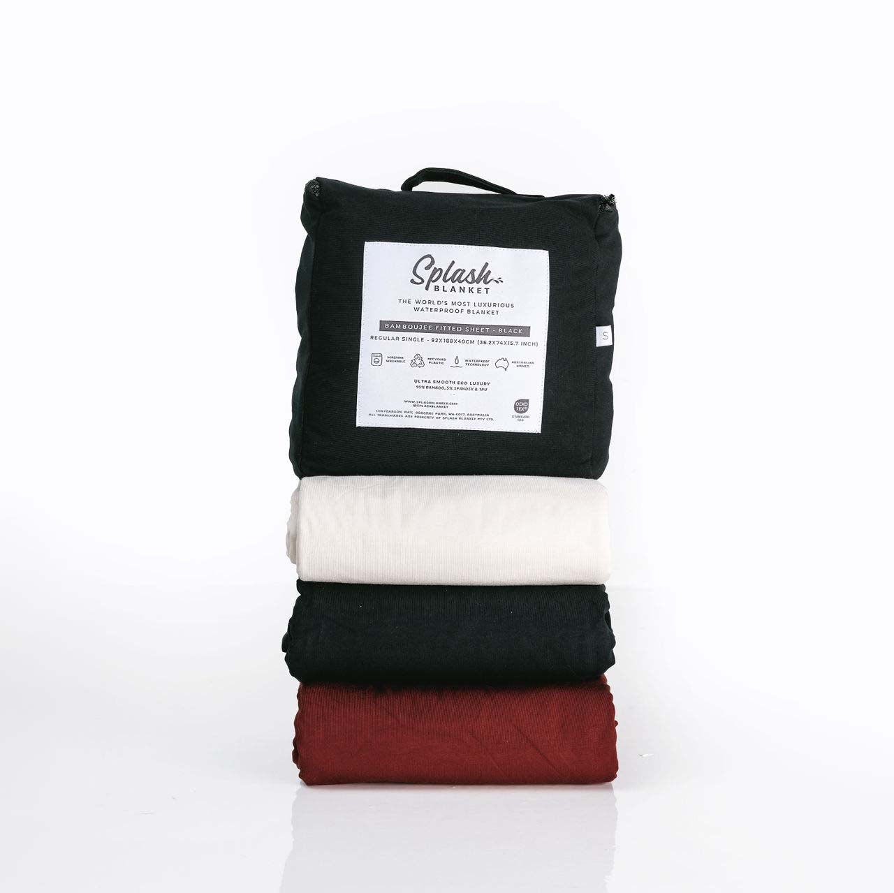 Waterproof Splash Blanket™️ Bamboujee Fitted Sheet - Black
