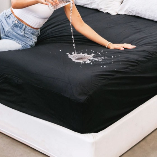 Waterproof Splash Blanket™️ Bamboujee Fitted Sheet - Black