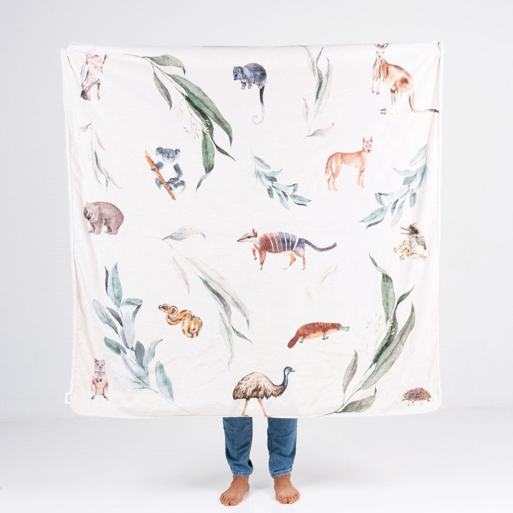 Woodland or Aussie Outback Waterproof Splash Blanket